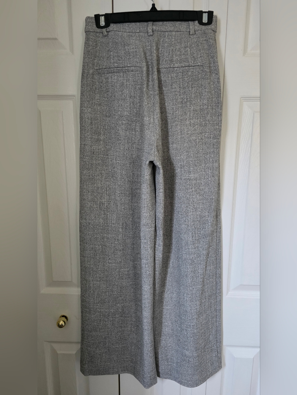 High-Waisted NWT Wide-Leg Gray Trousers In Gray melange Size 2 - Picture 8 of 11
